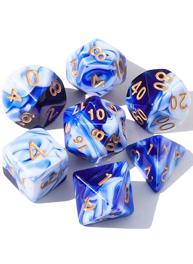 Dnd Polyhedral Dice Set With Dice Bag For Dungeons And Dragons Rpg Mtg Role Playing Table Games