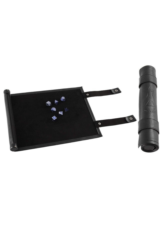 Forged Dice Co Scroll Dice Tray And Rolling Mat With Zippered Dice Holder Storage Pouch Holds Up To 14 Metal Or Plastic Polyhedral Dice Compatible With Dnd And Dungeons & Dragons Game Dice