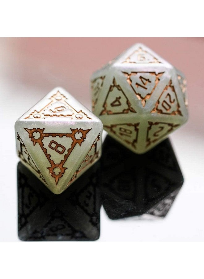 7 Pcs 25Mm Giant Dnd Dice With Dragon Eye Dice Bag Polyhedral Dice Set D&D Dice For Dungeons And Dragons Pathfinder Rpg Mtg (Gray Green)