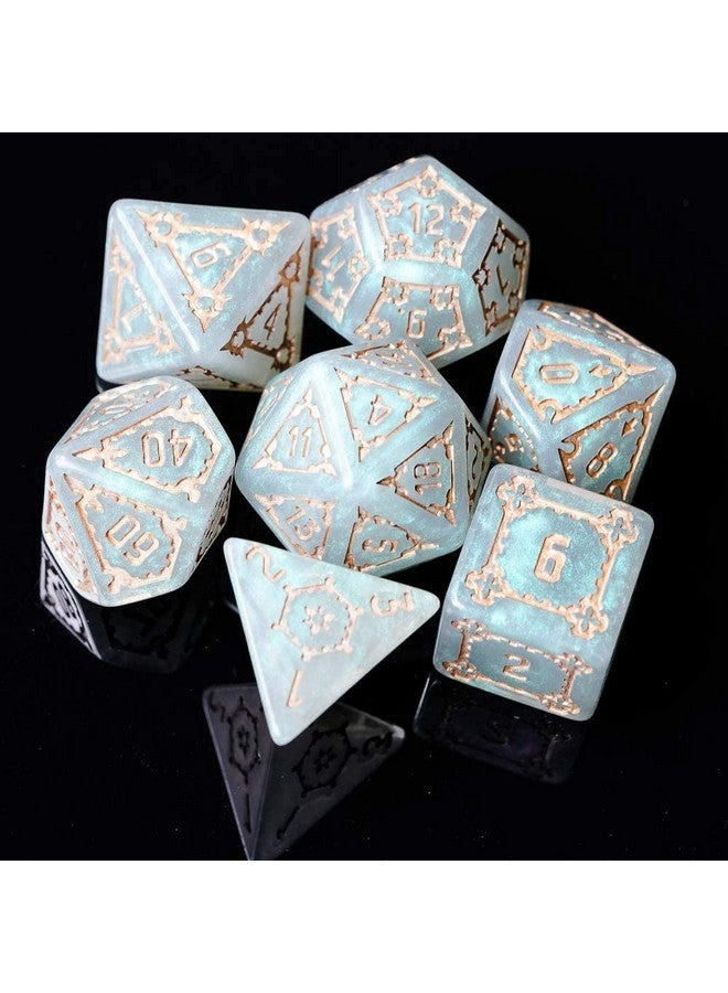 7 Pcs 25Mm Giant Dnd Dice With Dragon Eye Dice Bag Polyhedral Dice Set D&D Dice For Dungeons And Dragons Pathfinder Rpg Mtg (Gray Green)