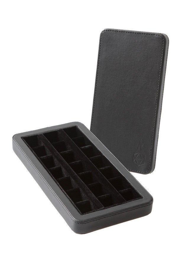Reliquary Standard Divided Dice Case With Dice Tray For Polyhedral Dice Sets 21 Feltlined Chambers Magnetic Lid Closure Metal Dice Storage Box Black