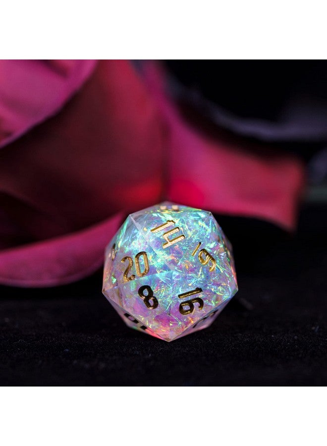 Sharp Edges Dnd Dice 7 Pcs D&D Dice Handcrafted Polyhedral Dice Set For Role Playing Game Mtg Pathfinder (Clear Rainbow Film/W)