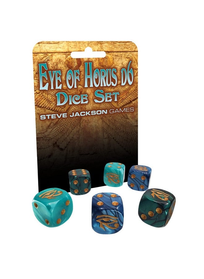 Eye Of Horus D6 Dice Set ; 6 Pcs ; 19Mm Sixsided ; Pearlized Dice ; Tabletop Roleplaying Games ; Rpg ; From Steve Jackson Games