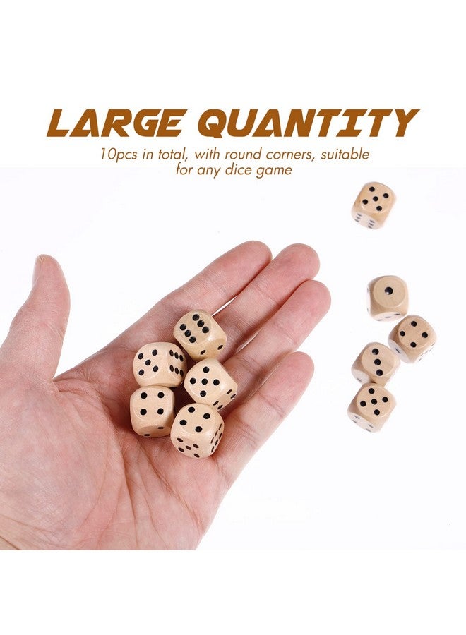 Wooden 6 Sided Dice Game Dice 10Pcs Wooden Dice 16Mm Dice With Numbers 16 Wooden Dice Set Party Favors For Table Games