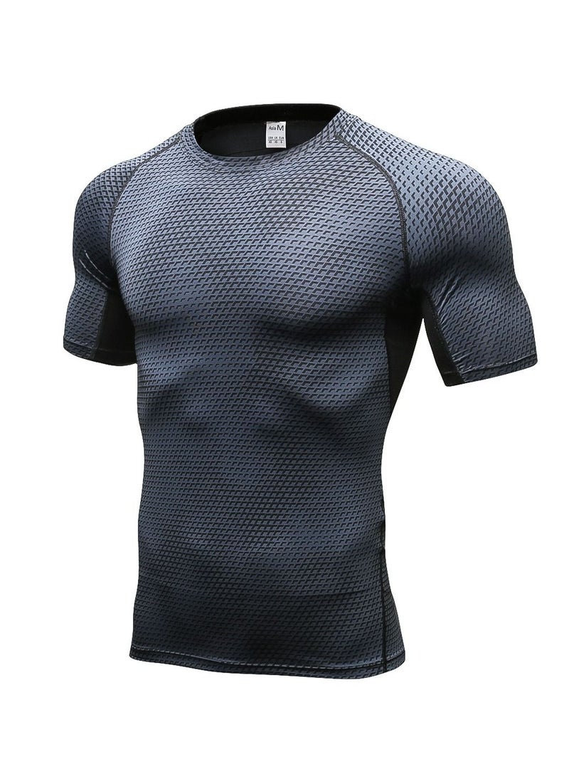 Men Quick Dry Breathable Elastic T-Shirt Black