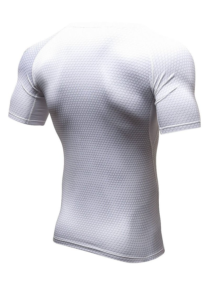 Men Quick Dry Breathable Elastic T-Shirt White