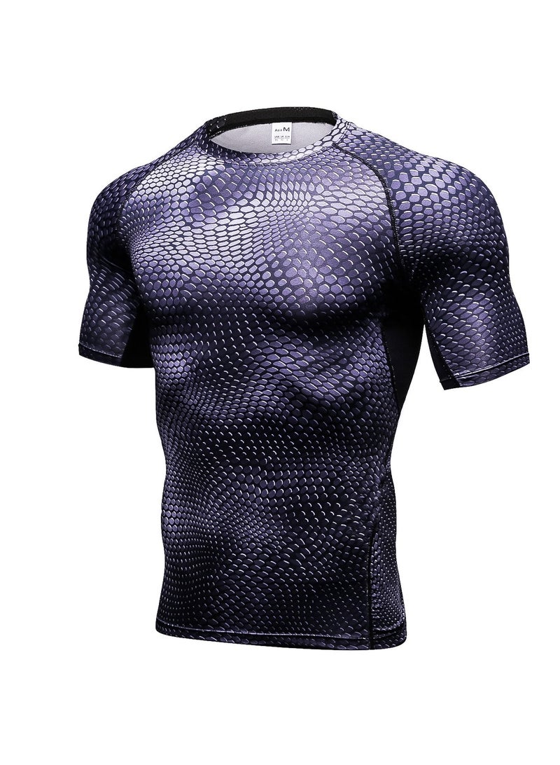 Men Quick Dry Breathable Elastic T-Shirt Black