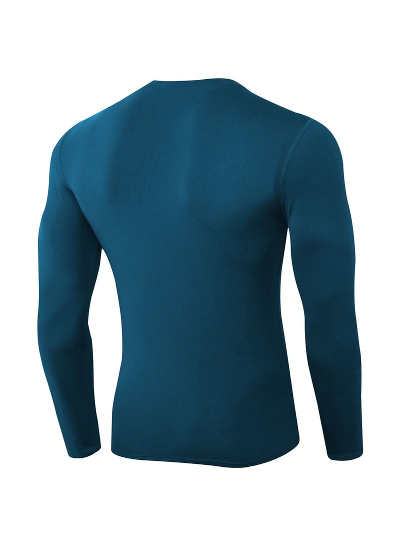 Men Quick Dry Breathable Long Sleeve Shirt Blue