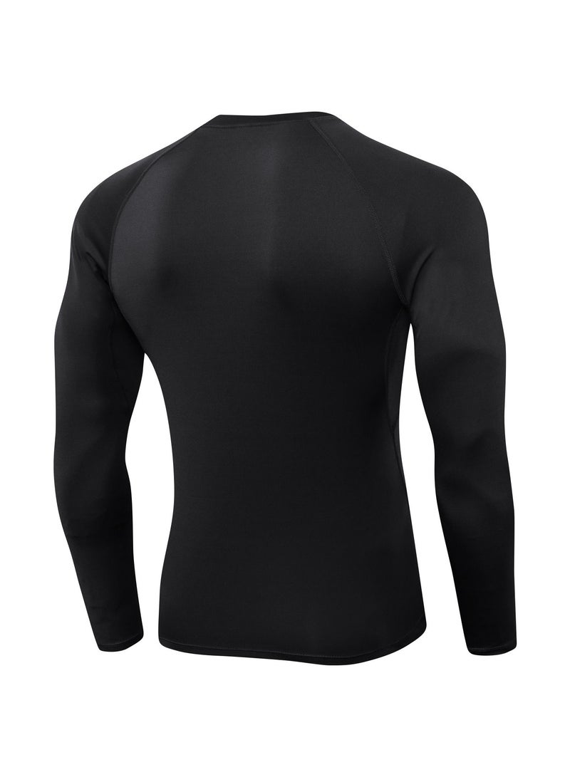 Men Quick Dry Breathable Long Sleeve Shirt Black