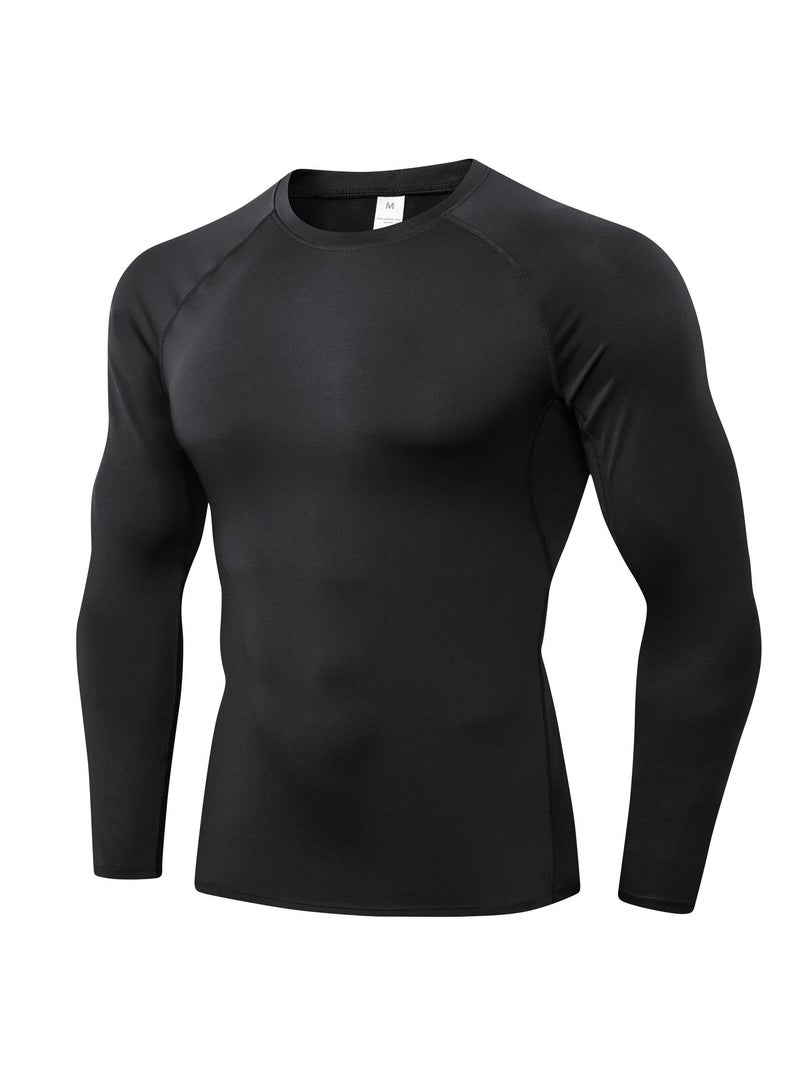 Men Quick Dry Breathable Long Sleeve Shirt Black