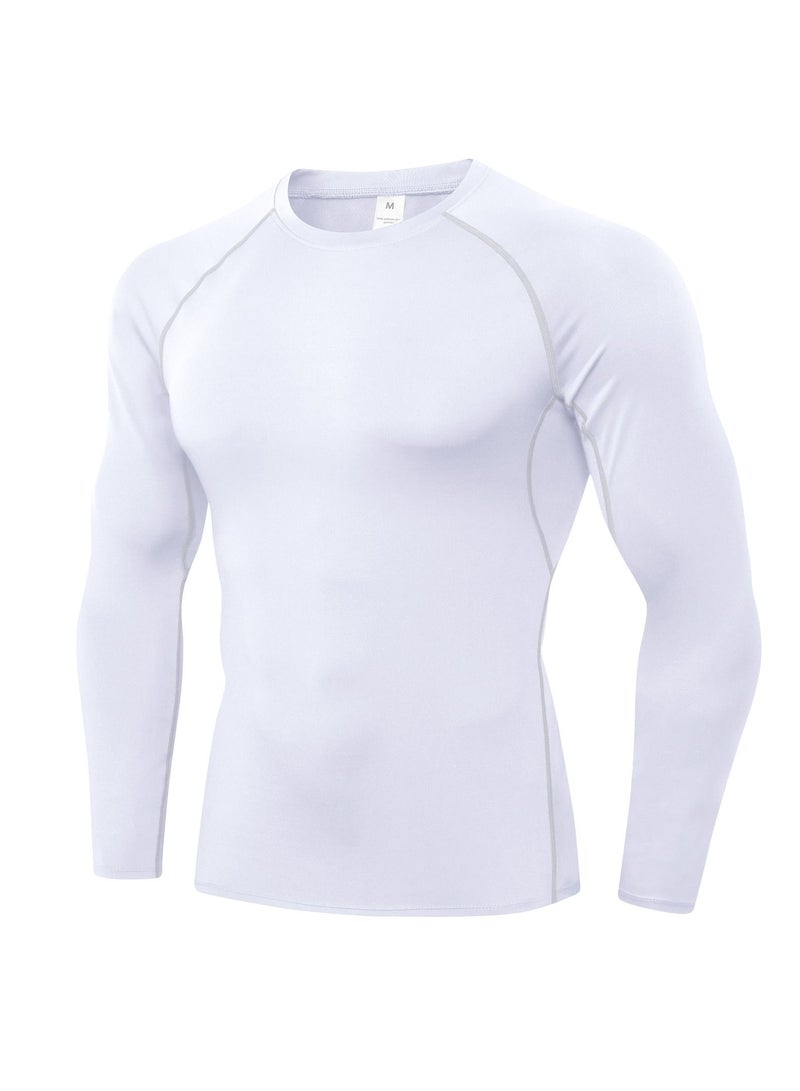 Men Quick Dry Breathable Long Sleeve Shirt White