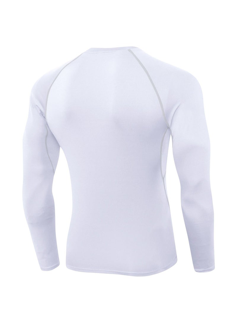 Men Quick Dry Breathable Long Sleeve Shirt White