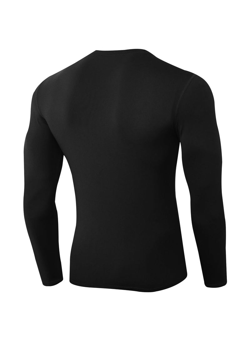 Men Quick Dry Breathable Long Sleeve Shirt Black