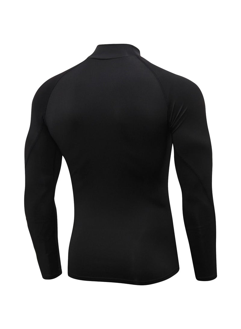 Men Quick Dry Breathable Long Sleeve Shirt Black