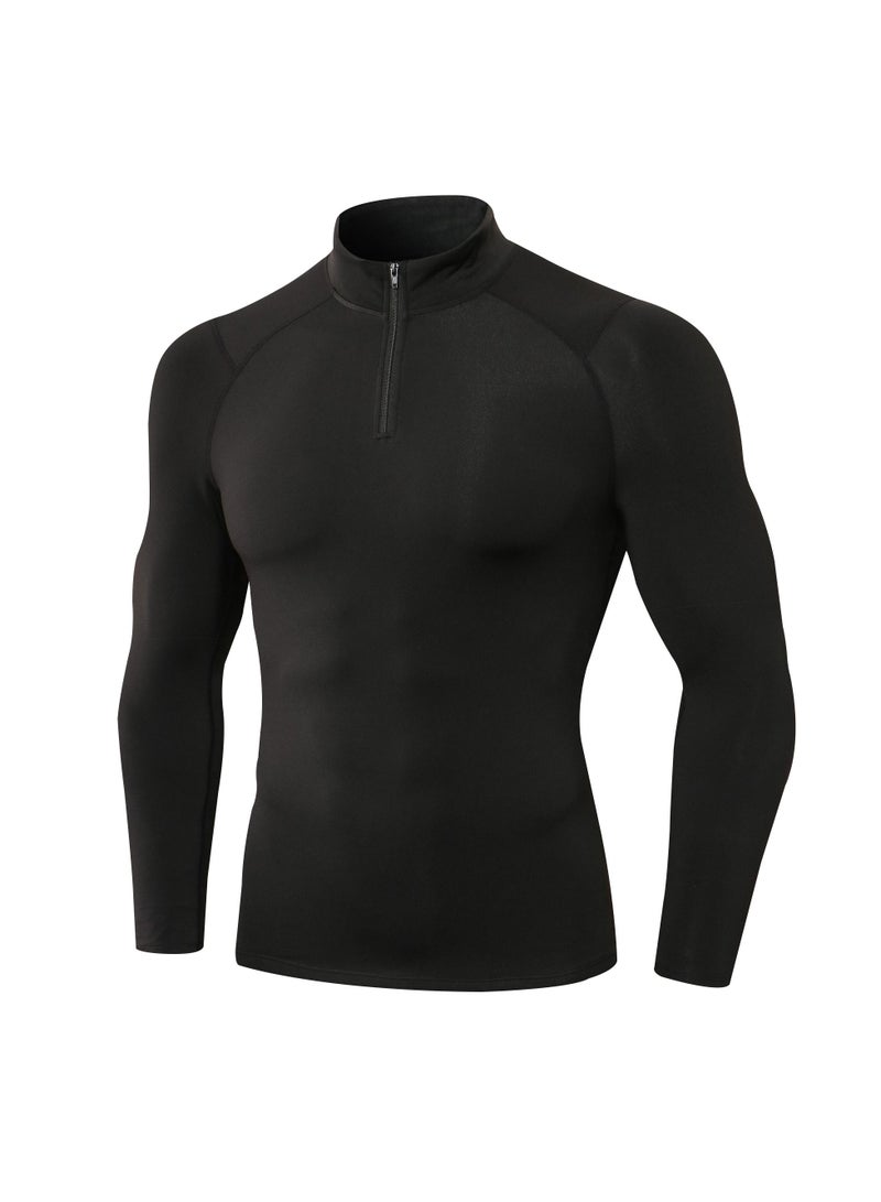 Men Quick Dry Breathable Long Sleeve T-Shirt Black