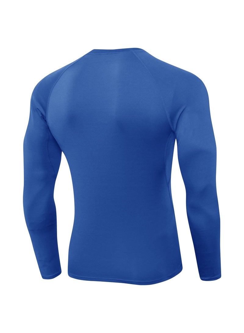 Men Quick Dry Breathable Long Sleeve Shirt Blue