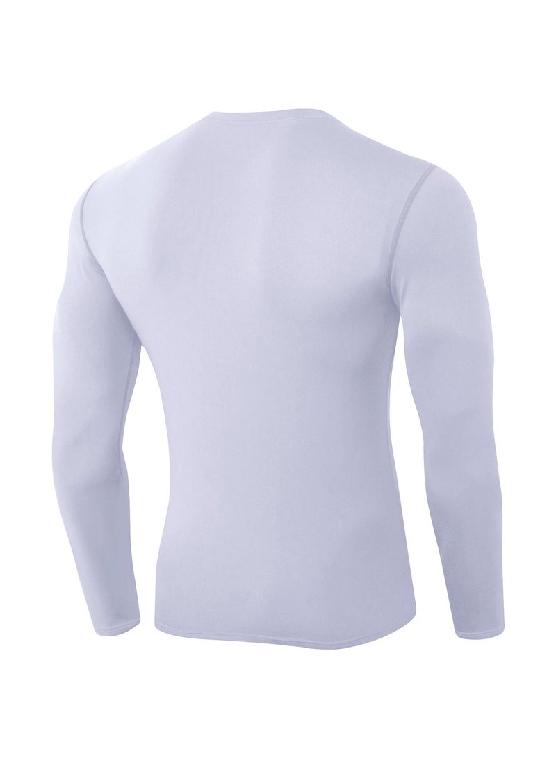 Men Quick Dry Breathable Long Sleeve Shirt White