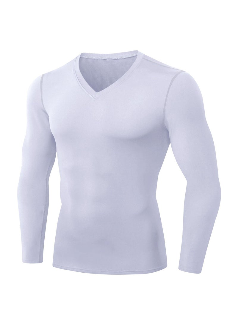 Men Quick Dry Breathable Long Sleeve Shirt White