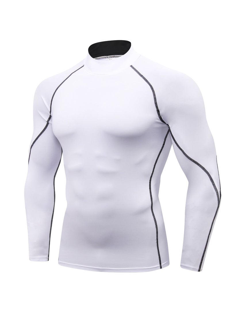 Men Quick Dry Breathable Long Sleeve T-Shirt White