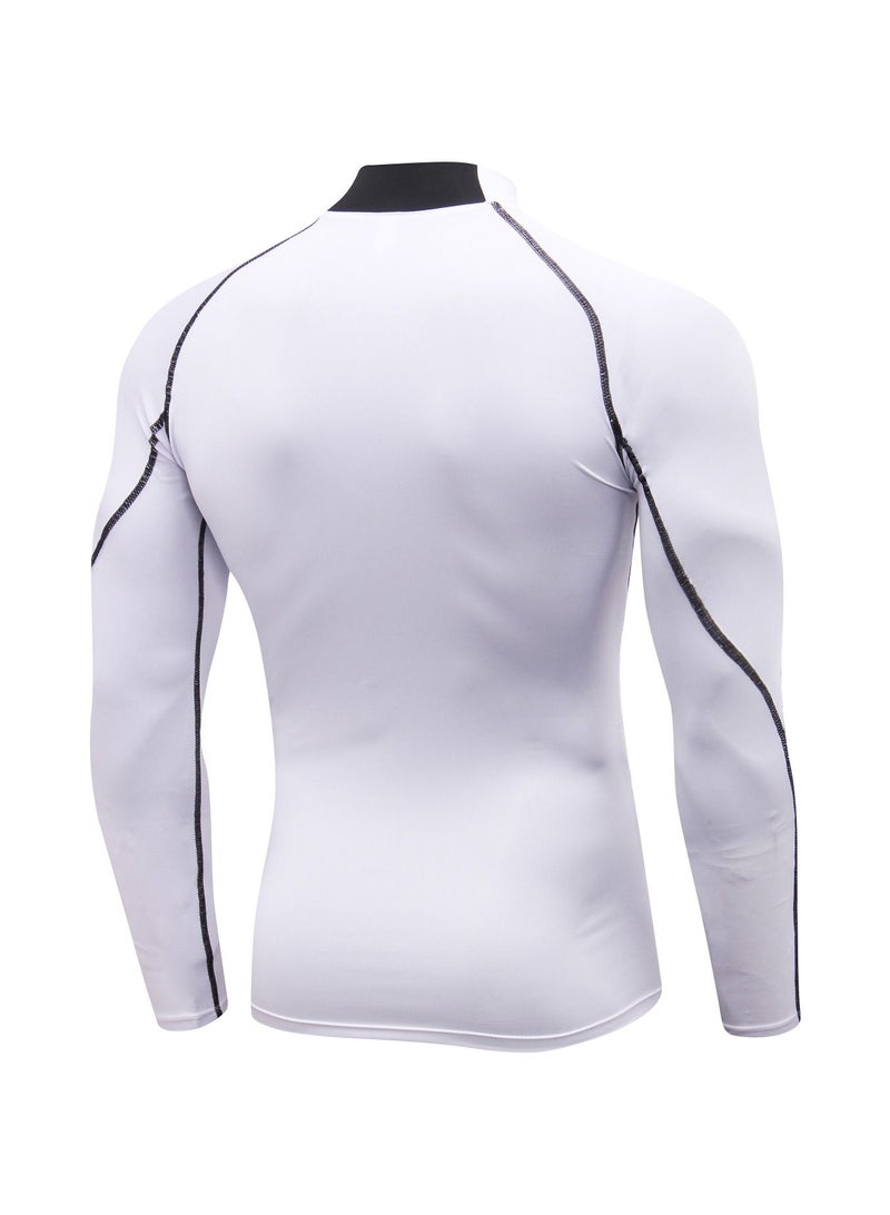 Men Quick Dry Breathable Long Sleeve T-Shirt White