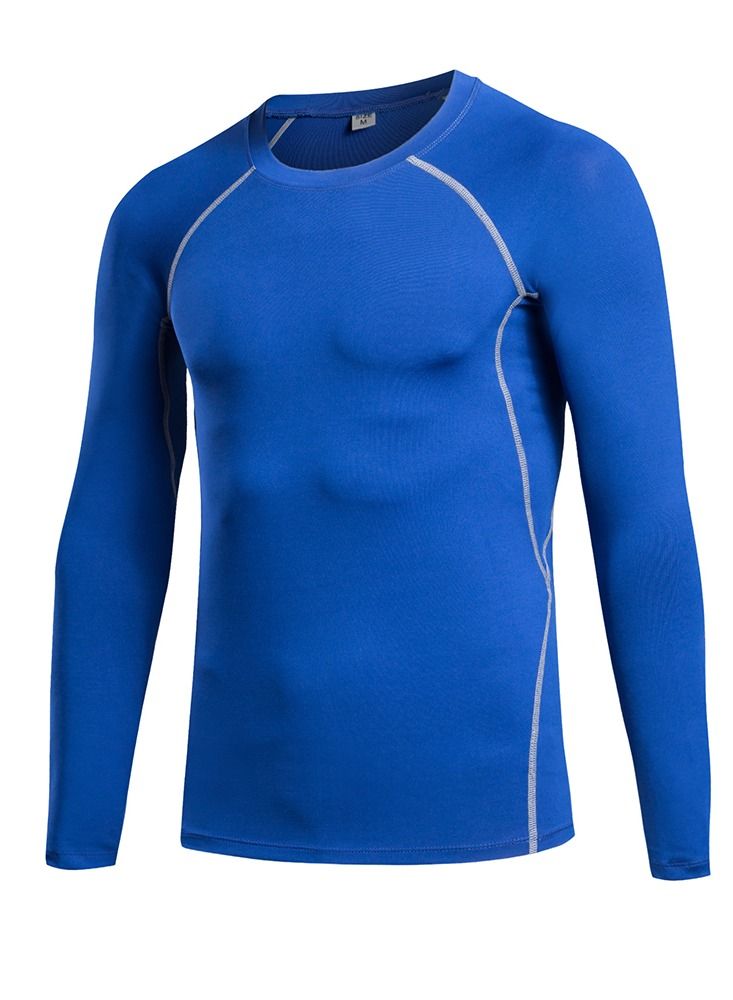 Men Quick Dry Long Sleeve Shirt Blue