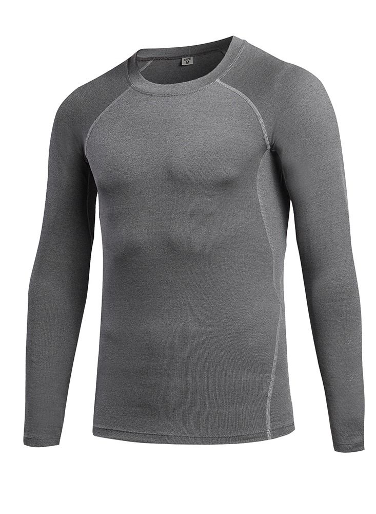 Men Quick Dry Long Sleeve T-Shirt Grey