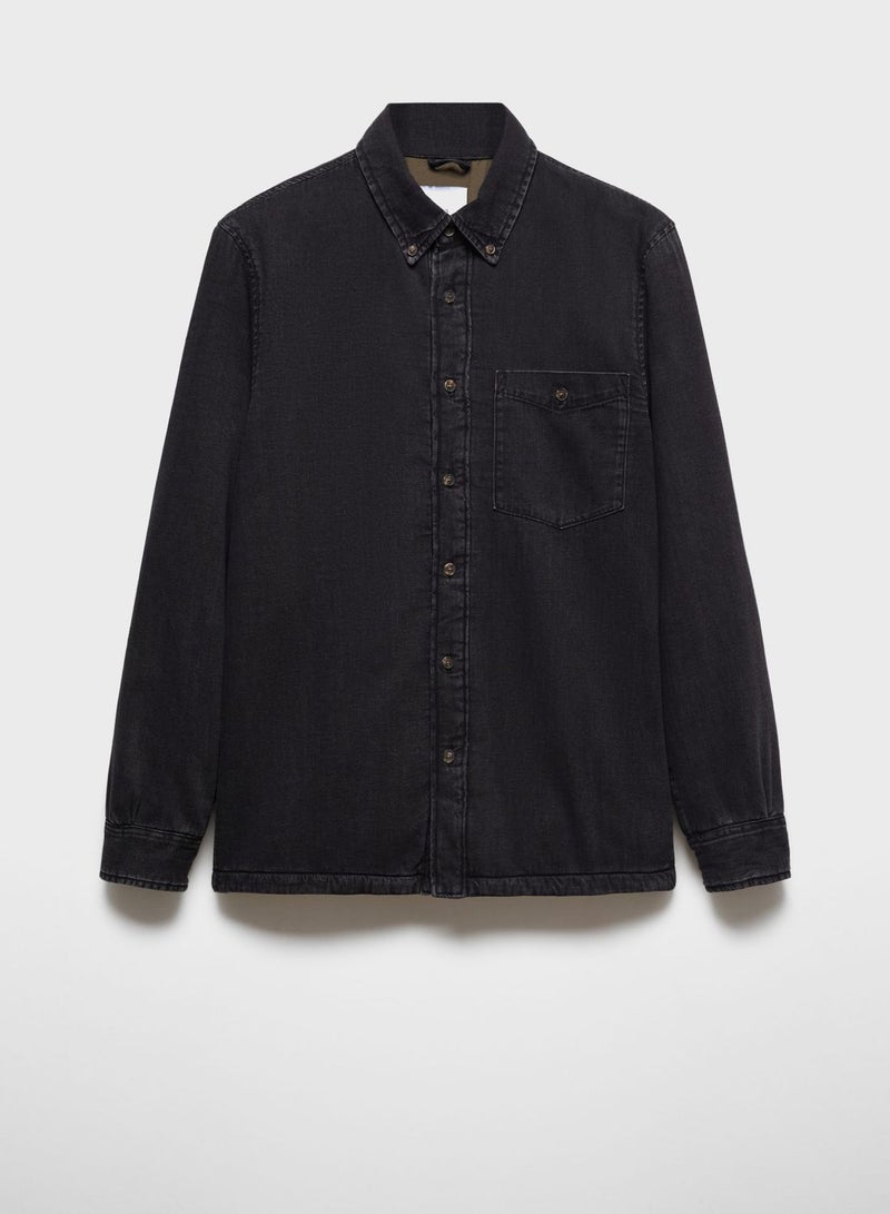 Flap Pocket Regular Fit Denim Shirt