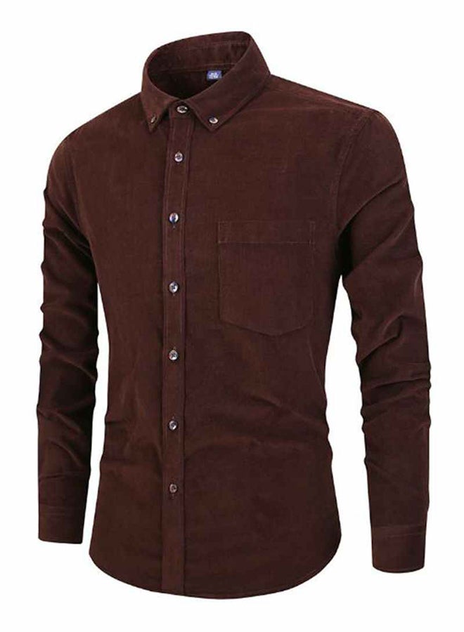 Long Sleeve Formal Shirt Coffee