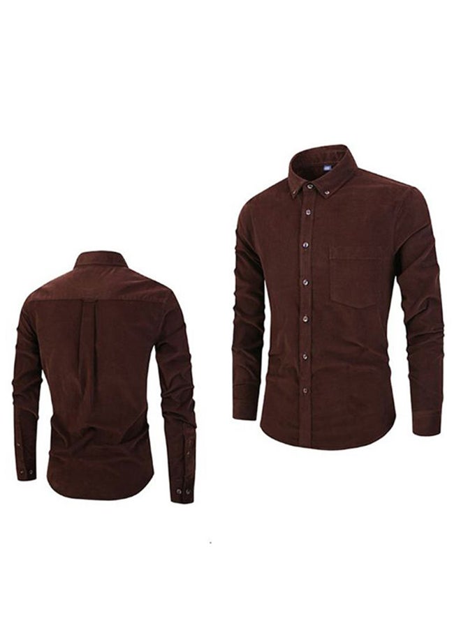 Long Sleeve Formal Shirt Coffee