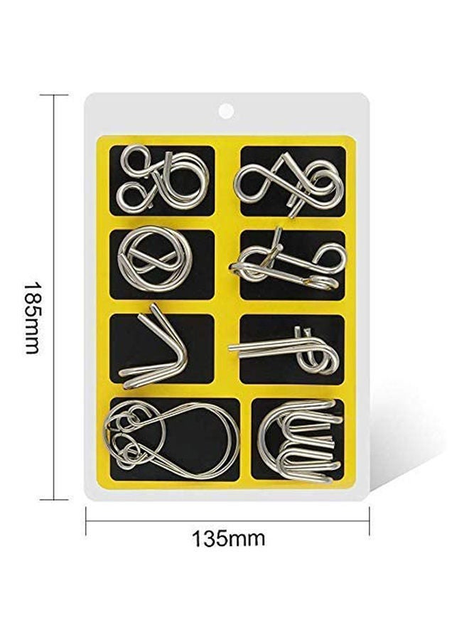 16 Pieces IQ Test Mind Game Toys Brain Teaser Metal Wire Puzzles Magic Trick Toy Puzzle for Kids and Adults