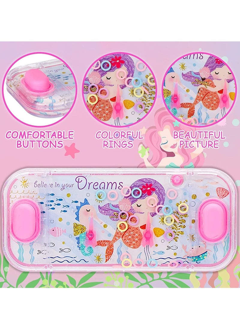 Handheld Water Games, Mermaid Theme Toss Ring Game Aqua Toy for Kids 4 Packs