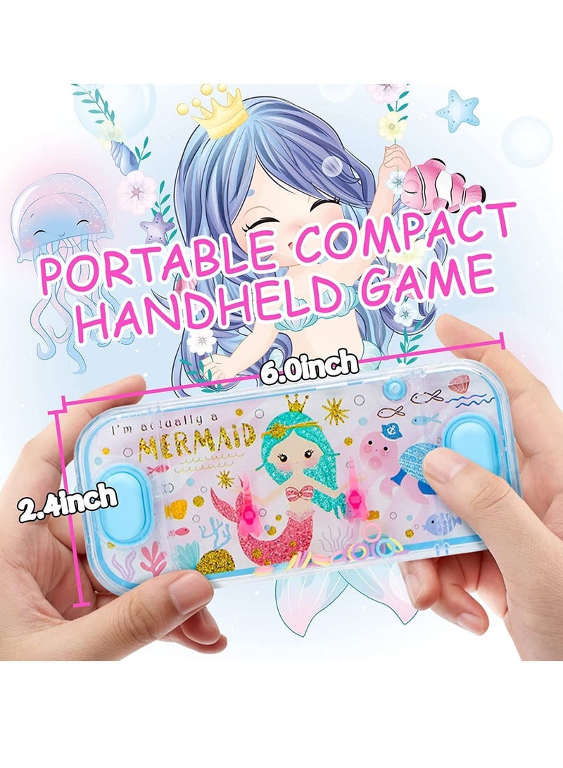 Handheld Water Games, Mermaid Theme Toss Ring Game Aqua Toy for Kids 4 Packs