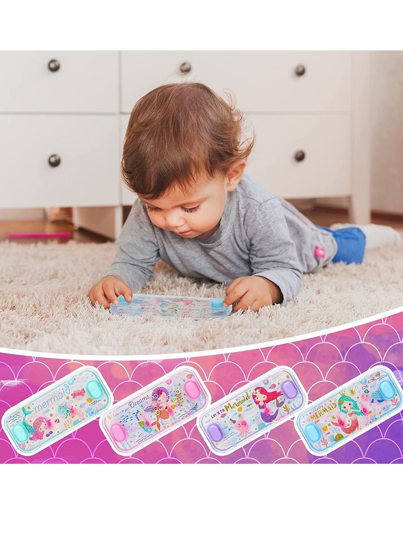 Handheld Water Games, Mermaid Theme Toss Ring Game Aqua Toy for Kids 4 Packs