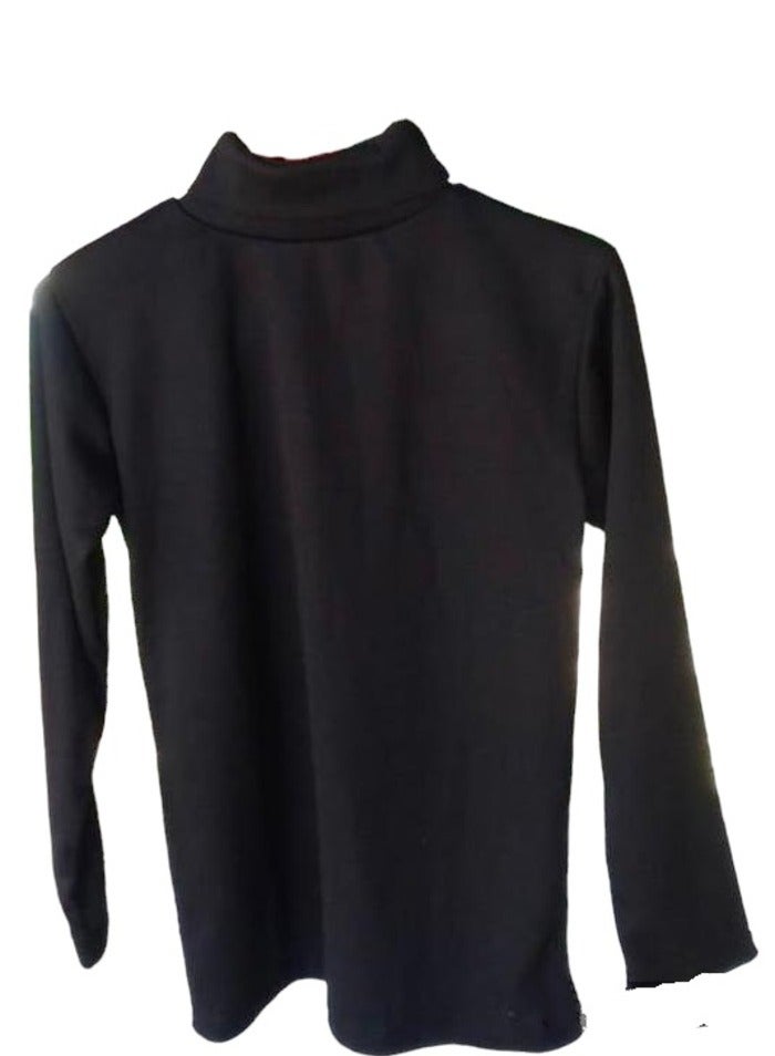 Men Fashion Solid Colour Long Sleeve Turtleneck Sweater Slim Fit Knitted Pullover Black