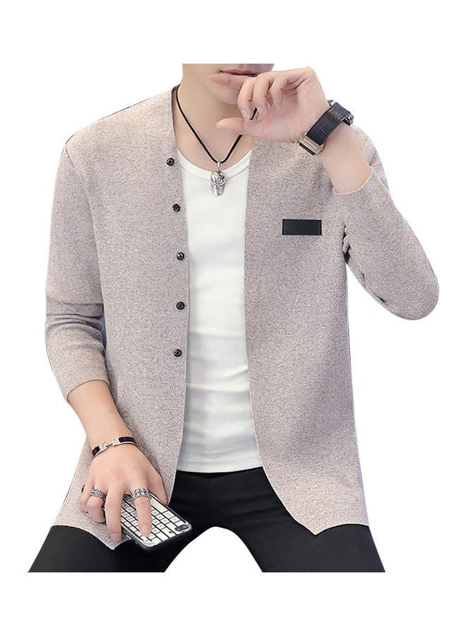 Casual Knitting Cardigan Khaki