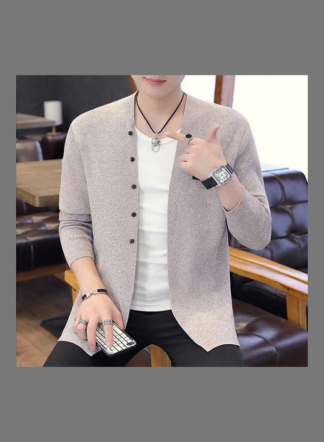 Casual Knitting Cardigan Khaki