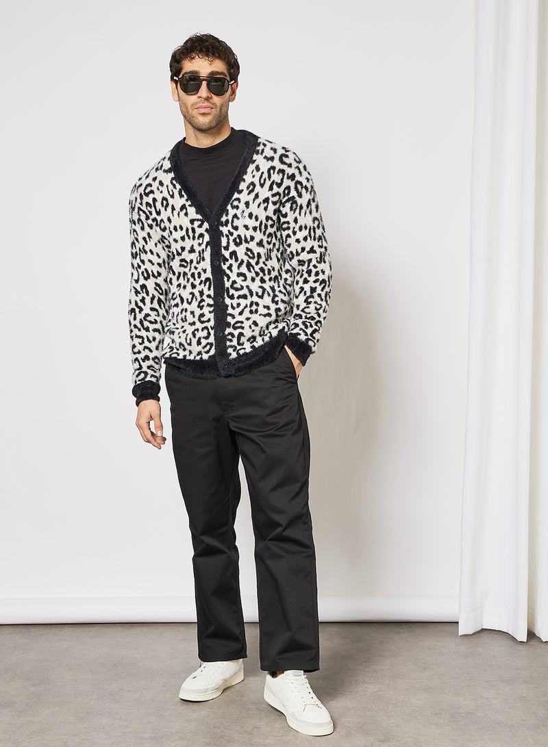 Snow Leopard Cardigan White/Black