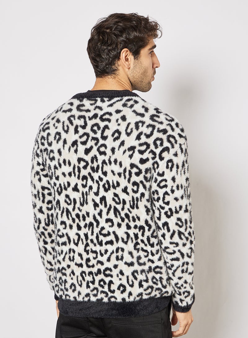 Snow Leopard Cardigan White/Black