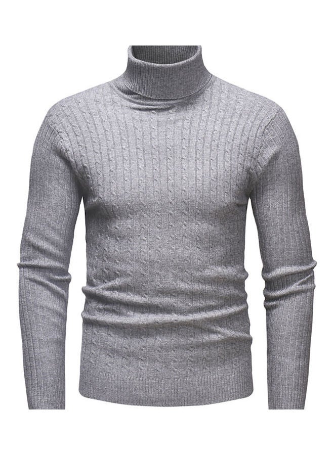 Autumn Winter Casual Long Sleeved Turtleneck Sweater Top white