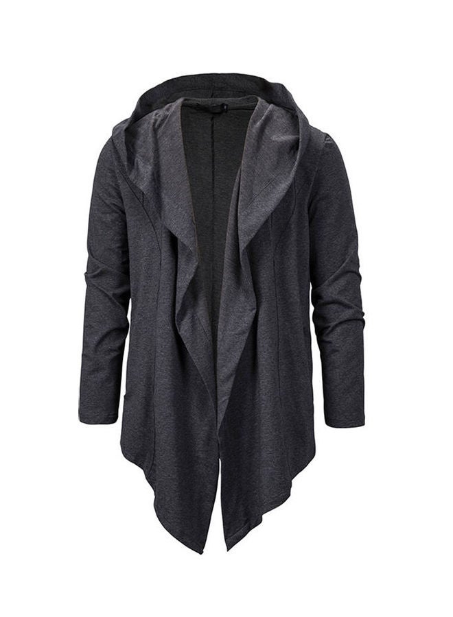 Solid Irregular Hem Shrug Dark Gray