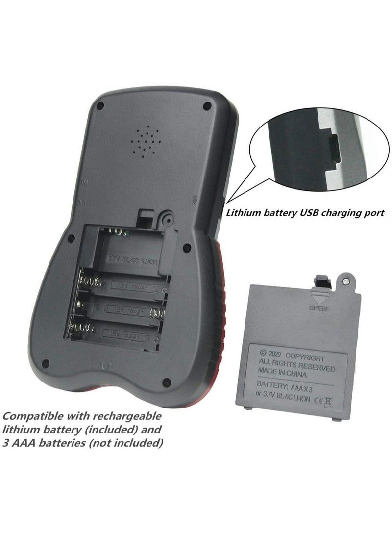 New Brick Game Console Large Screen Blue Backlight Brightness Can Be Adjusted Build in 23 Compatible with Lithium Battery and AAA Batteries can Plug Headphone