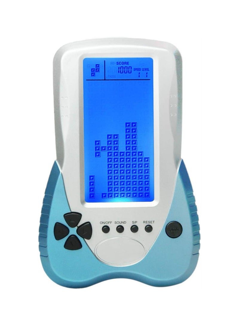 New Brick Game Console Large Screen Blue Backlight Brightness Can Be Adjusted Build in 23 Compatible with Lithium Battery and AAA Batteries can Plug Headphone