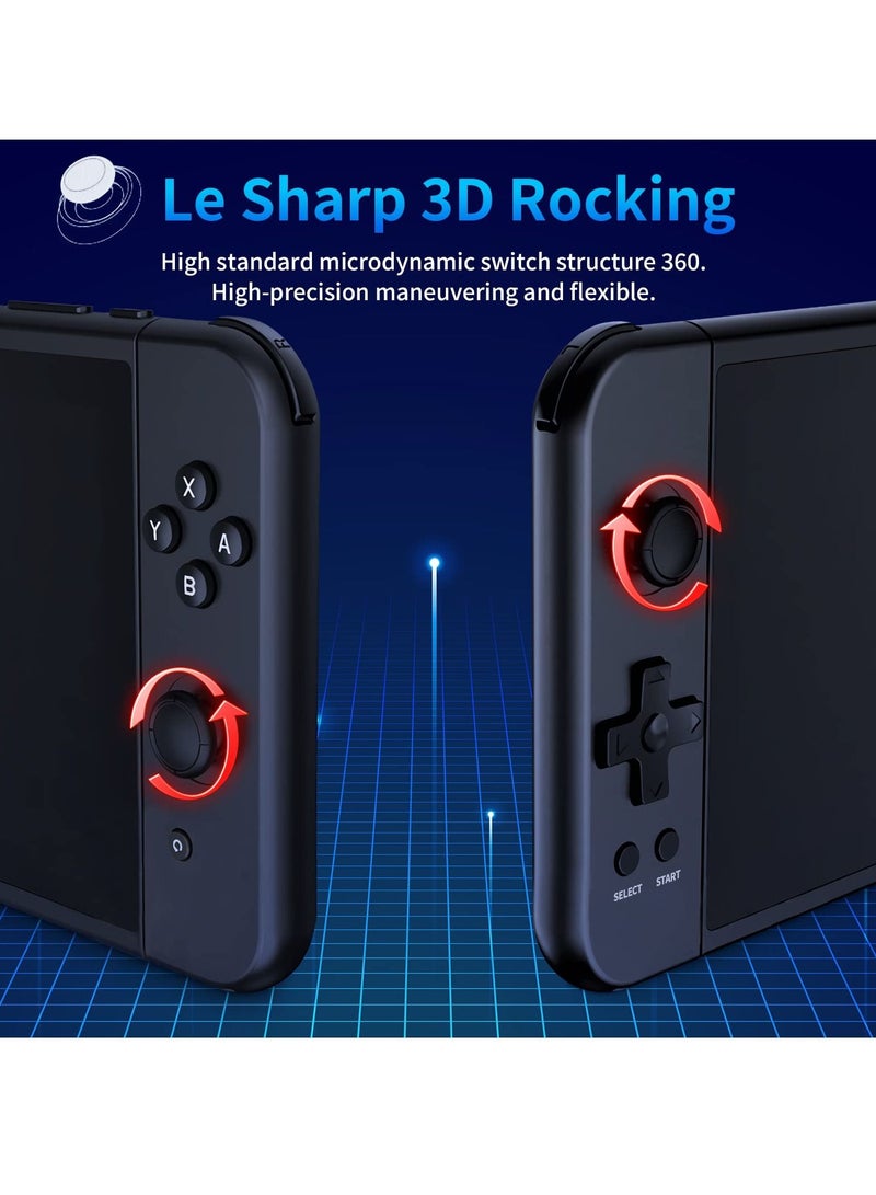 Retro Handheld Game Console - 7.0-inch HD Screen, TV Output Player Classic Console, Pre-Installed System, Built-in Rechargeable Battery (64GB, Black)