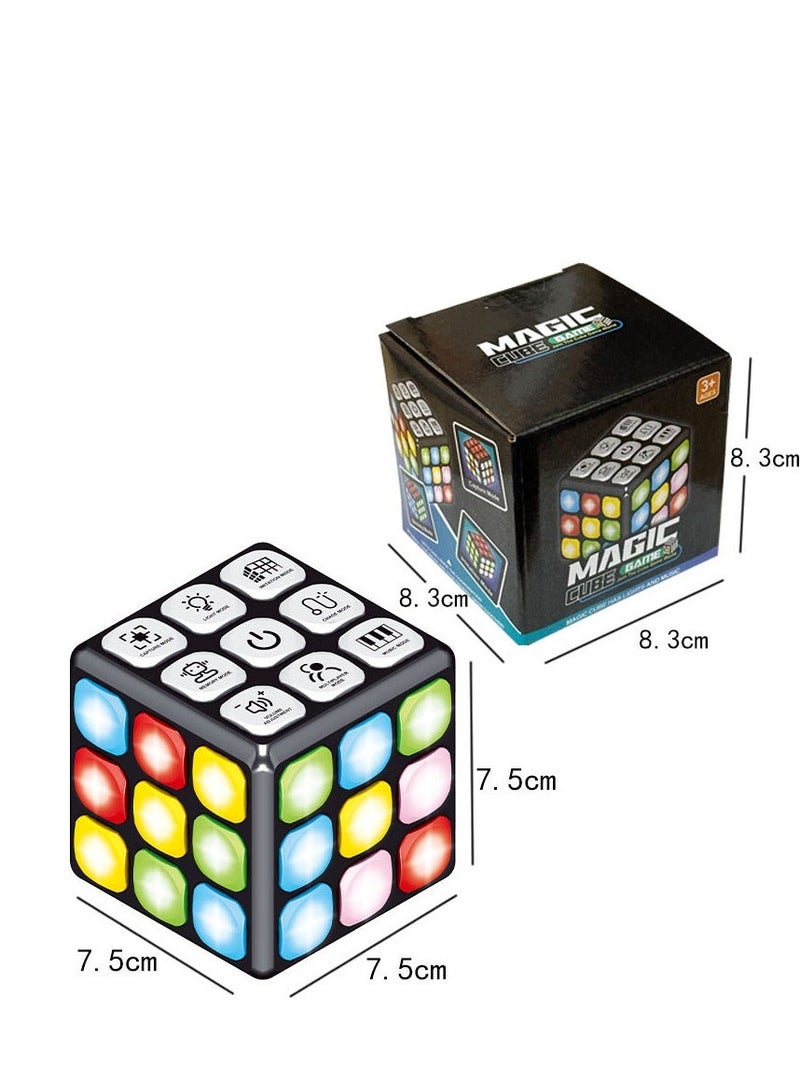 4-in-1 Children's Lighting Music Rubik's Cube, STEM Toy for Kids Ages 6-12, Fun Gift Boys and Girls, Enhances Cognition & Memory Skills, Ideal Travel Stress Relief