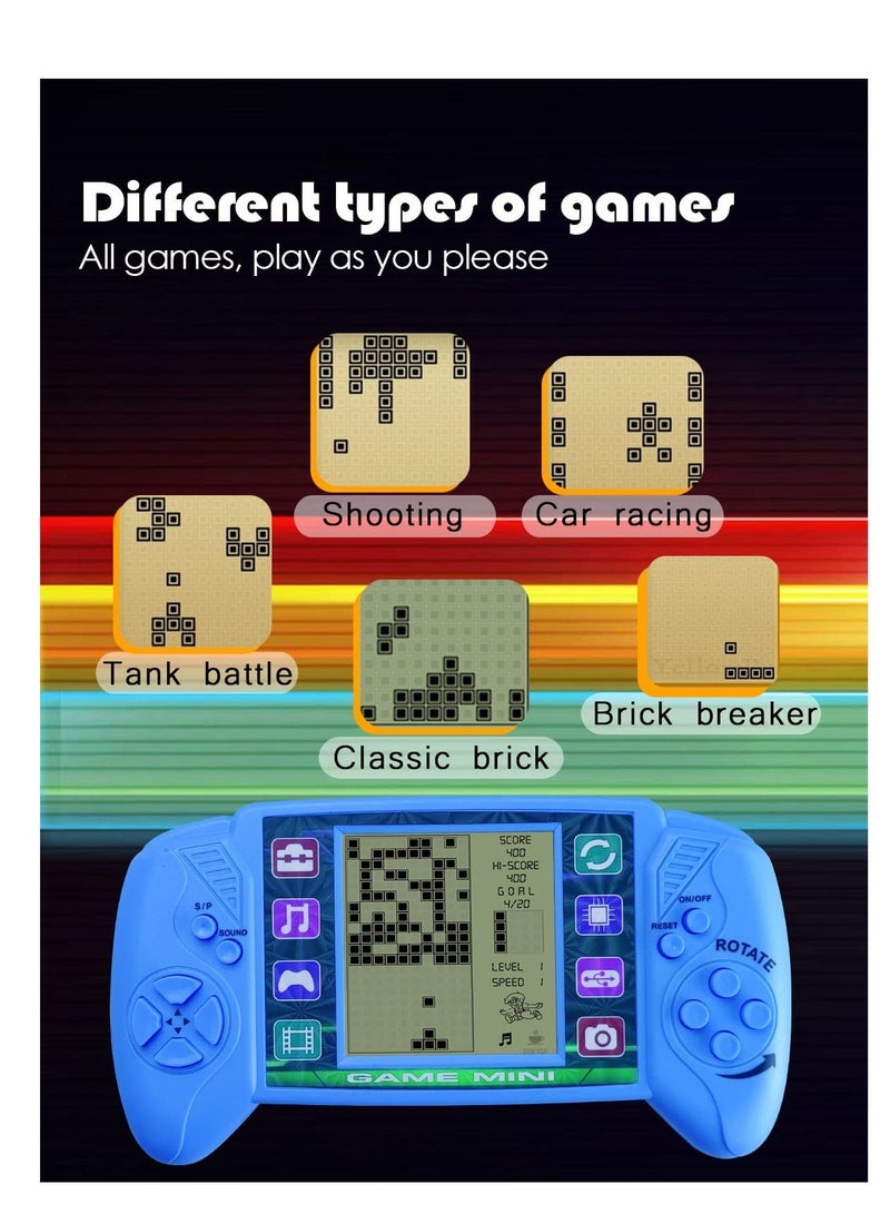 Brick Game Console, Built in 23 Puzzle Games,3.5in LCD Mini Portable Player,Classic Brick, Tank, Breaker, Racing