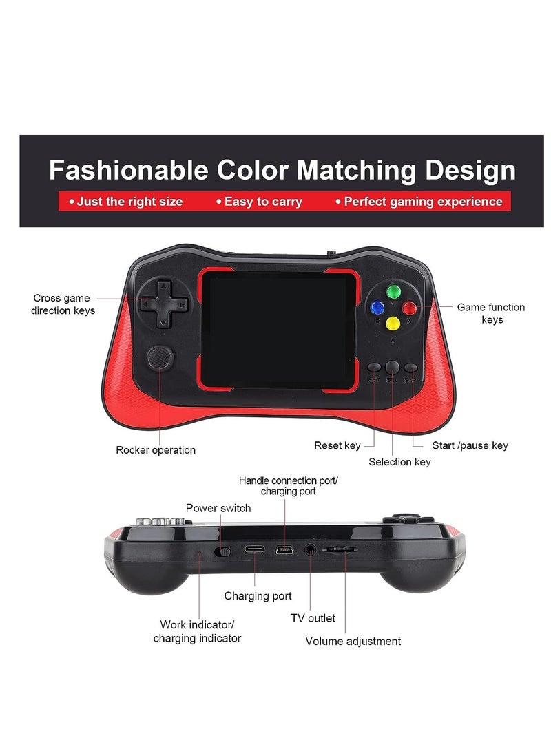 Retro Handheld Game Console, 3.5'' LCD Screen Preloaded 500 Classic Video Games with Rechargeable Battery, Support 2 Players and TV Connection, Ideal Gift for Kids Aldults, 1 Pcs Black