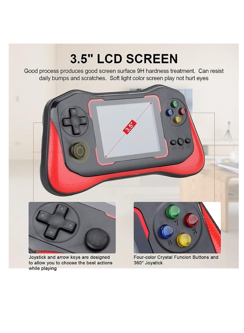 Retro Handheld Game Console, 3.5'' LCD Screen Preloaded 500 Classic Video Games with Rechargeable Battery, Support 2 Players and TV Connection, Ideal Gift for Kids Aldults, 1 Pcs Black