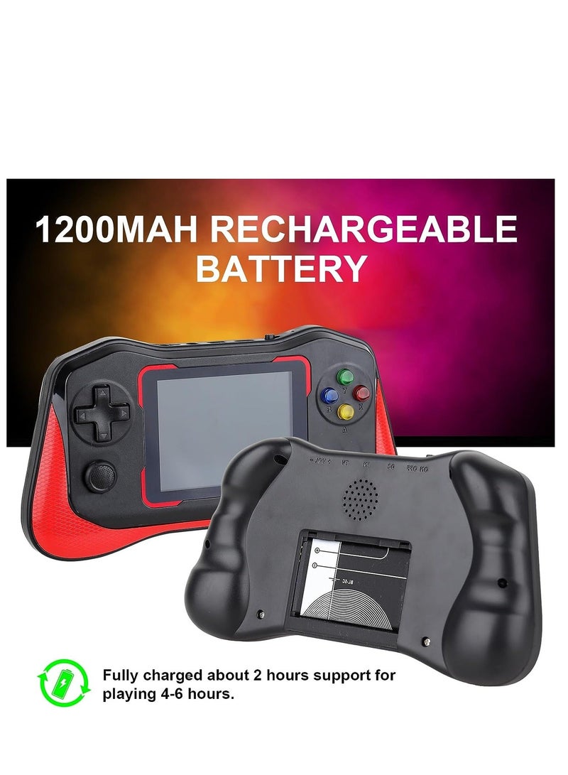 Retro Handheld Game Console, 3.5'' LCD Screen Preloaded 500 Classic Video Games with Rechargeable Battery, Support 2 Players and TV Connection, Ideal Gift for Kids Aldults, 1 Pcs Black