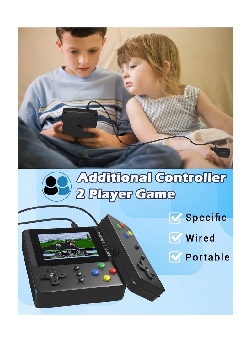 Handheld Game Console, Retro Mini Console with 500 Classic Games, Rechargeable Battery, Portable Games Controller, Support for 2 Players & TV, Ideal Gift Kids, Friend, Lover (Black)