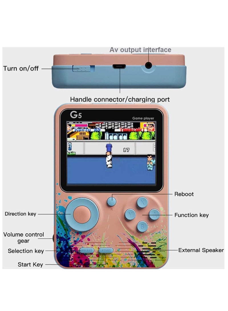 G5 Handheld Retro Video Game Console with Hundreds of Preloaded Classic Video Games